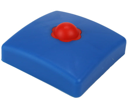 Pfostenkappen aus Kunststoff für Kant- & Rundholzpfosten Vierkant Pfosten 9x9 Blau mit roten Schraubenabdeckungen