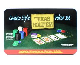 Pokerset "Texas hold'em" mit Tischauflage, Geschenkverpackung