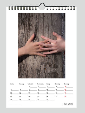 Premium Foto- Bastelkalender 2026 mit weißer Vorderseite