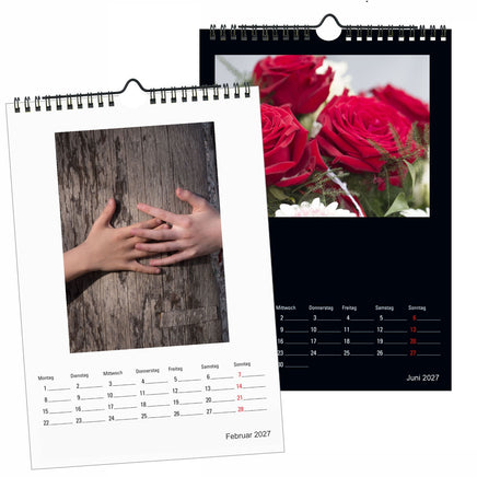 Premium Foto- Bastelkalender 2027 beidseitig verwendbar schwarz und weiß