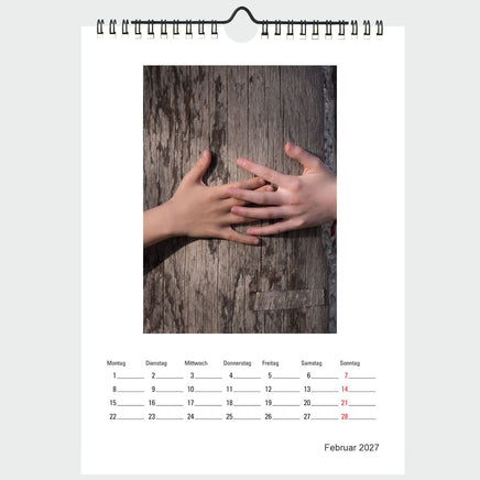 Premium Foto- Bastelkalender 2027 mit weißer Rückseite