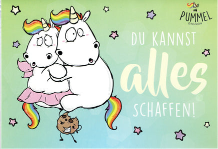 Pummeleinhorn Grußkarte "Du kannst alles schaffen"