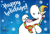 Pummeleinhorn Grußkarte "Happy Holidays!"