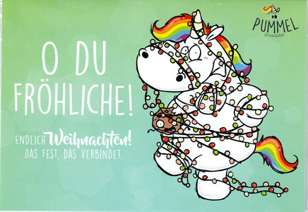 Pummeleinhorn Grußkarte "Oh du Fröhliche!"