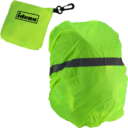 Regenschutz für Rucksack mit Karabiner in neongelb