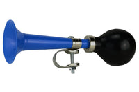 Retro Fahrrad- Ballhupe, mit schwarzen Gummiball-Blasebalg, Farbvariante: Blau