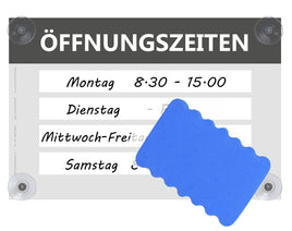 Schild für flexible Öffnungszeiten Acrylglas beschreibbar A4, einfaches wegwischen möglich