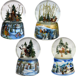 Schneekugel mit Spieluhr "Winterlandschaft", verschiedene Varianten