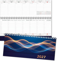 Schreibtischkalender 2027 im Querformat mit 2 Seiten pro Woche