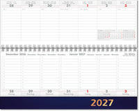 Schreibtischkalender 2027 mit 2 Seiten pro Woche