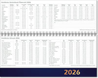 Schreibtischkalender quer 2026 mit Ferienübersicht