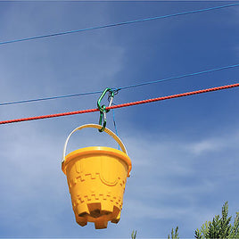 Seilbahn 10m mit Umlenkrollen & Karabinerhaken- Flaschenzug