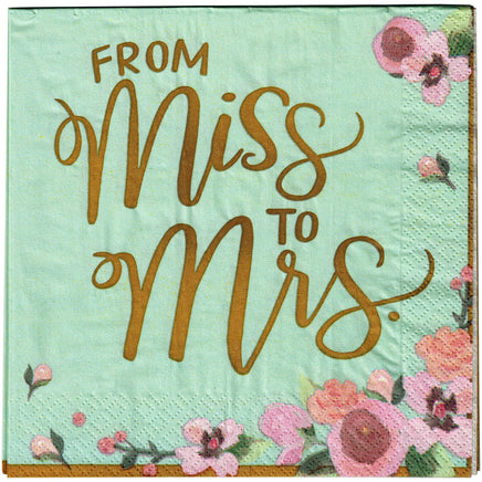 Servietten mit Motiv from Miss to Mrs. 33x33cm 16 Stück
