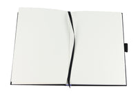 A5 Skizzenbuch mit schwarzem Hardcover- Einband und 160 cremefarbenen Seiten