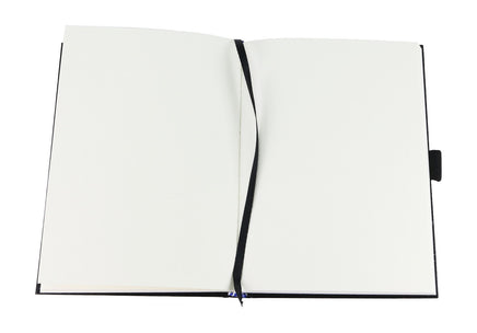 A5 Skizzenbuch mit schwarzem Hardcover- Einband und 160 cremefarbenen Seiten