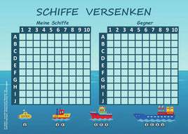 Spielblock Schiffe versenken im A5 Format