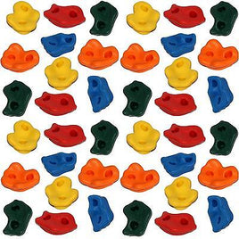 Spielturm Zubehör 40er XXL Set Klettersteine bunt in den Farben: Gelb,Orange,Grün,Blau,Rot