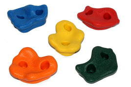 Spielturm Zubehör 5er Set Klettersteine bunt in den Farben: Blau,Rot,Gelb,Orange,Grün