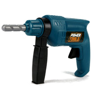 Spielzeug Bohrmaschine mit Schutzbrille, Bohrmaschine mit Aufkleber "Power Tools"