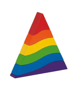 Stapelpyramide Regenbogen 6- teilig 17cm, in den Farben: rot,orange,gelb,grün,blau,lila