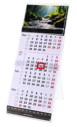 Tischkalender 2027 im Acrylglasständer mit Motiv Wald