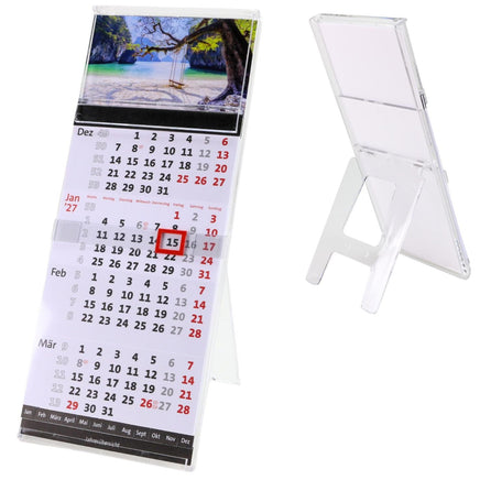 Tischkalender 2027 im Acrylglasständer zum Aufstellen