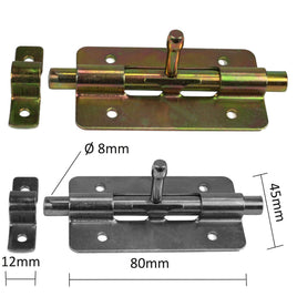 Türriegel 80x45mm gelb verzinkt- Maßskizze