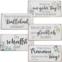 Vintage Dekoschilder mit verschiedenen Sprüchen zur Motivation