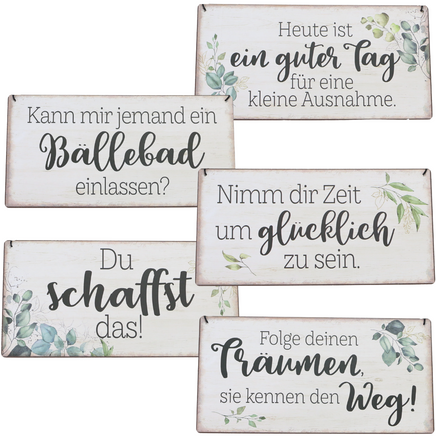Vintage Dekoschilder mit verschiedenen Sprüchen zur Motivation