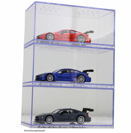 Vitrine für Modellautos aus Acrylglas- stapelbar,  Anwendungsbeispiel