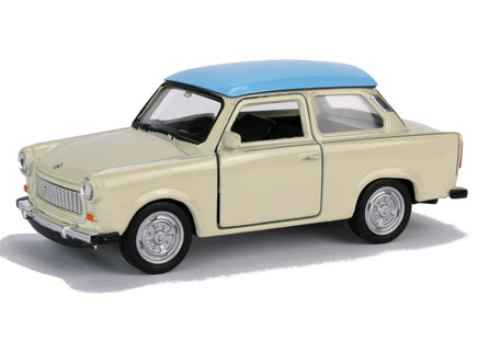 Welly Modellauto Trabant 601 - 11cm - Beige mit blauem Dach