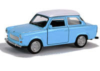 Welly Modellauto Trabant 601 - 11cm - Blau mit weißem Dach