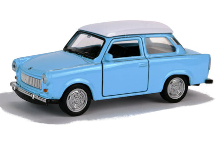Welly Modellauto Trabant 601 - 11cm - Blau mit weißem Dach