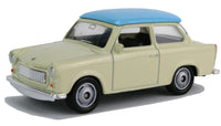 Welly NEX Modellauto Trabant 601 klein 7cm- BEIGE mit blauem Dach