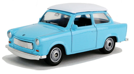 Welly NEX Modellauto Trabant 601 klein 7cm- BLAU mit weißem Dach