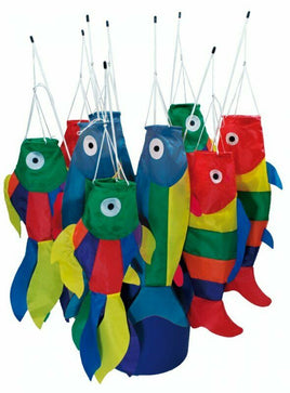 Windsack Bunter Fisch in den Farben: Rot,Blau,Gelb,Grün