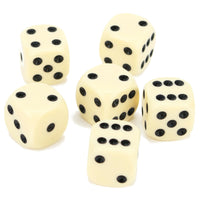 Würfel im Set verschiedene Sorten 16mm - 6 Würfel beige