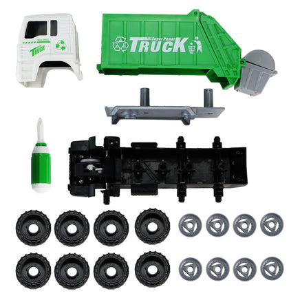 XL Modellauto Müllwagen 34-teilig zerlegbar 27cm zerlegt mit Schraubenzieher
