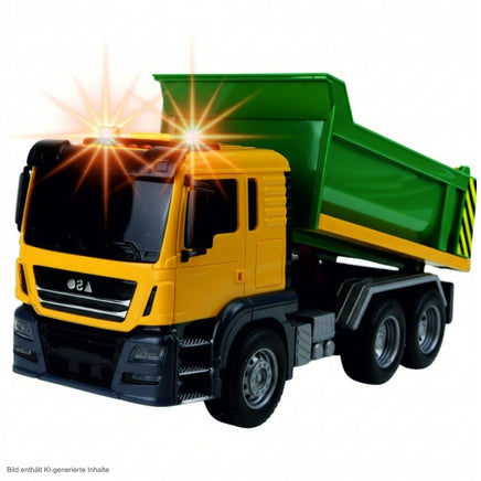 XL Spielzeug Kipplaster mit Licht & Sound 25cm gelb grün