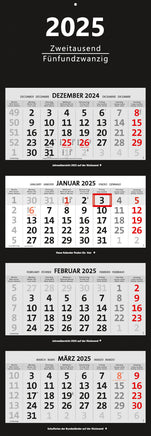XXL 4-Monatskalender 2025 schwarz