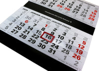 XXL 4-Monatskalender 2025 schwarz mit Datumsschieber