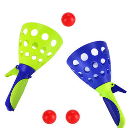 XXL Fangball Spiel Set, blau-grün mit roten Bällen