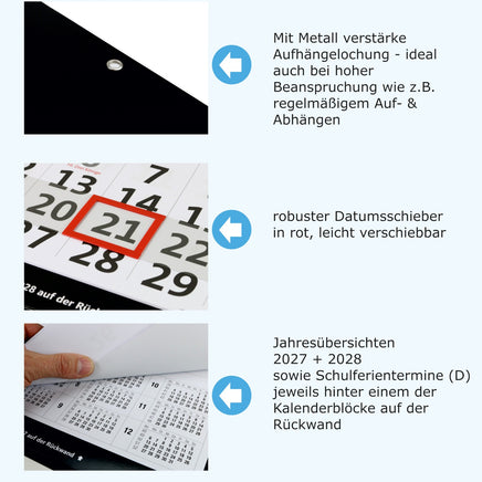 XXL 3-Monatskalender 2027  mit Detailbeschreibung