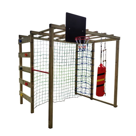 XXL 3in1 Klettergerüst mit Fußballtor und Basketballkorb- freigestellt