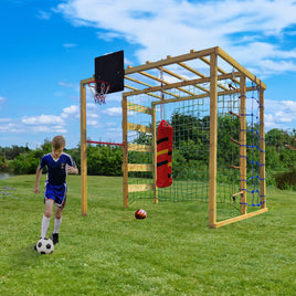 XXL 3in1 Klettergerüst mit Fußballtor und Basketballkorb