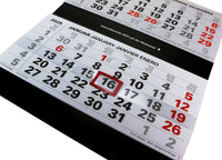 XXL 4-Monatskalender 2025 schwarz mit Datumsschieber