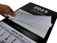 XXL 4-Monatskalender 2025 schwarz mit separaten Monatsblöcken