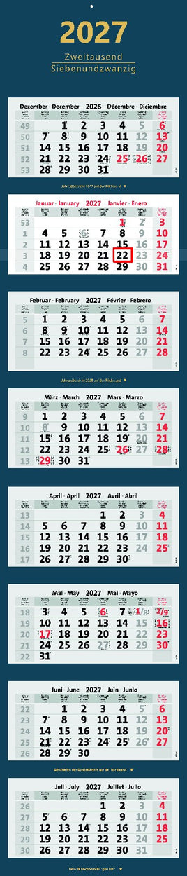 XXL 8-Monatskalender 2027 blau