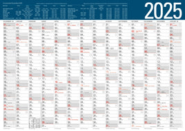 XXL Jahresplaner 2025 Plakatkalender 96x68cm