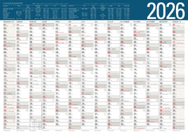 XXL Jahresplaner 2026 Plakatkalender 96x68cm